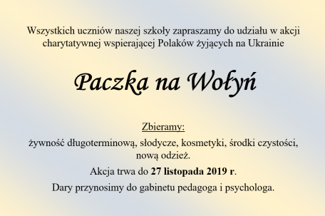 paczka na Wolyn 2019